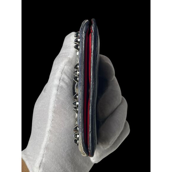 Rare Christian Louboutin Kios Spike Studs Punk Leather Bifold Wallet with COA - Picture 14 of 16